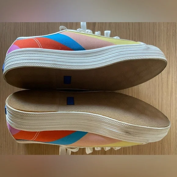 Keds X Kate Spade New York Triple Kick Multi-striped Canvas Sneakers - Picture 4 of 5